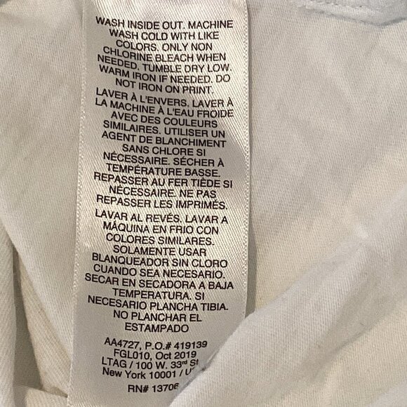 Adidas Graphic Logo T-Shirt Short Sleeve Crew Neck White Girls Sz XL/16 #202A - Picture 8 of 8